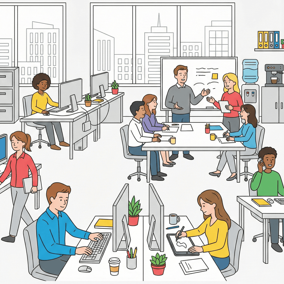 People working in office